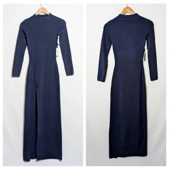 NWT BABATON Leopold  Long Sleeve Dress Blue Aritzia - Picture 8 of 13